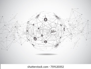 Global network connection. World map point and line composition concept of global business. Vector Illustration