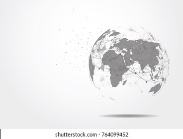 Global network connection. World map point and line composition concept of global business. Vector Illustration