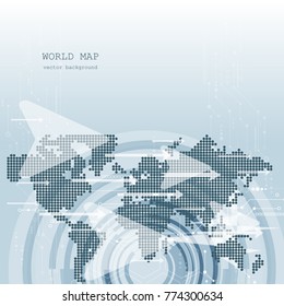 Global network connection. World map technology composition concept of global business. Vector Illustration.