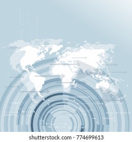 Global network connection. World map technology composition concept of global business. Vector Illustration