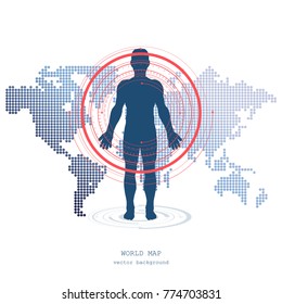 Global network connection. World map technology composition concept of global business. Vector Illustration.