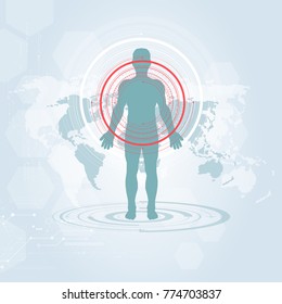 Global network connection. World map technology composition concept of global business. Vector Illustration.