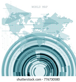 Global network connection. World map technology composition concept of global business. Vector Illustration.
