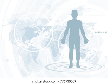 Global network connection. World map technology composition concept of global business. Vector Illustration.