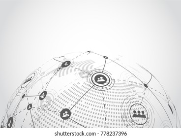Global network connection. World map point and line composition concept of global business. Vector Illustration