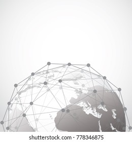Global network connection. World map point and line composition concept of global business. Vector Illustration