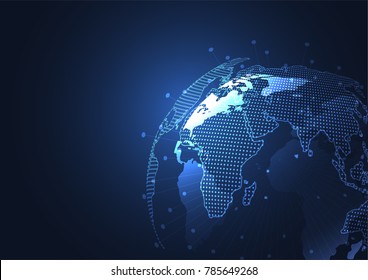 Global network connection. World map point and line composition concept of global business. Vector Illustration