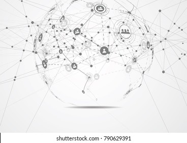 Global network connection. World map point and line composition concept of global business. Vector Illustration