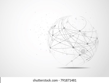 Global network connection. World map point and line composition concept of global business. Vector Illustration
