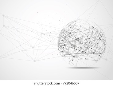 Global network connection. World map point and line composition concept of global business. Vector Illustration