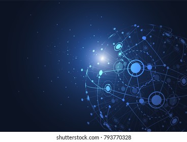 Global network connection. World map point and line composition concept of global business. Vector Illustration