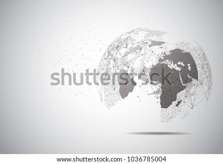 Global network connection. World map point and line composition concept of global business. Vector Illustration