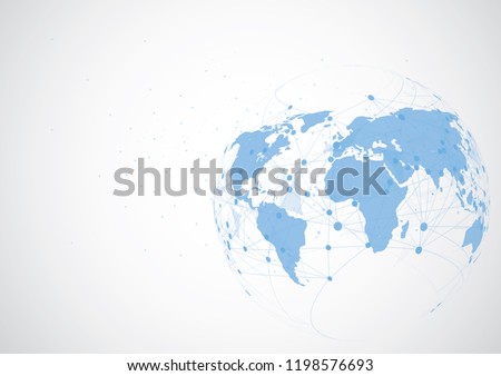 Global network connection. World map point and line composition concept of global business. Vector Illustration