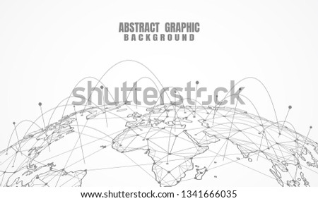 Global network connection. World map point and line composition concept of global business. Vector Illustration