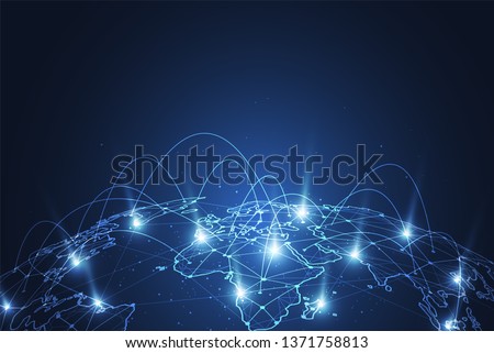 Global network connection. World map point and line composition concept of global business. Vector Illustration