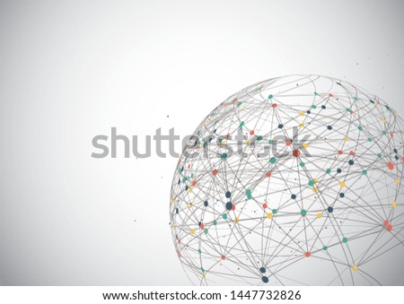 Global network connection. World map point and line composition concept of global business. Vector Illustration