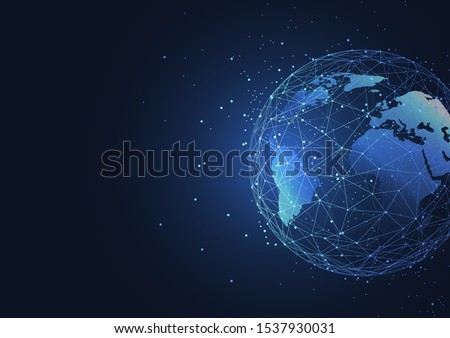 Global network connection. World map point and line composition concept of global business. Vector Illustration