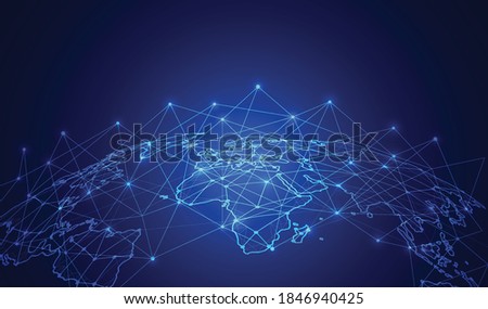 Global network connection. World map point and line composition concept of global business. Vector Illustration