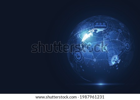 Global network connection. World map point and line composition concept of global business. Vector Illustration