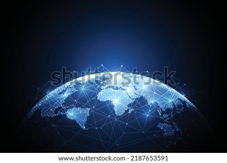 Global network connection. World map point and line composition concept of global business. Vector Illustration