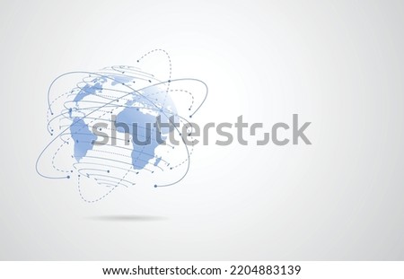 Global network connection. World map point and line composition concept of global business. Vector Illustration