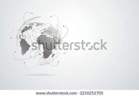 Global network connection. World map point and line composition concept of global business. Vector Illustration