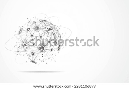 Global network connection. World map point and line composition concept of global business. Vector Illustration