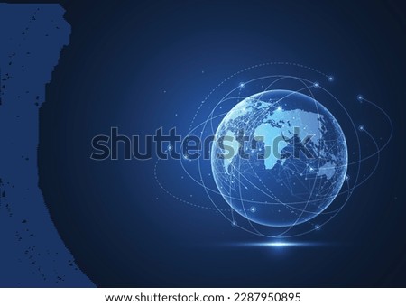 Global network connection. World map point and line composition concept of global business. Vector Illustration