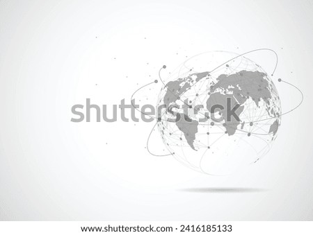 Global network connection. World map point and line composition concept of global business. Vector Illustration