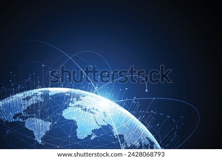 Global network connection. World map point and line composition concept of global business. Vector Illustration