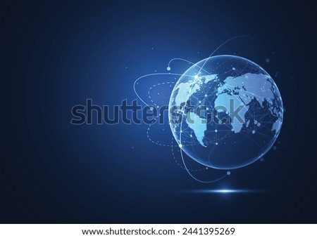 Global network connection. World map point and line composition concept of global business. Vector Illustration