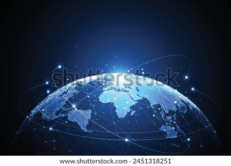 Global network connection. World map point and line composition concept of global business. Vector Illustration