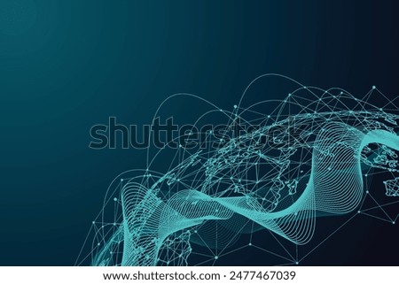 Global network connection. World map point and line composition concept of global business. Vector Illustration