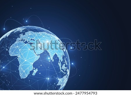 Global network connection. World map point and line composition concept of global business. Vector Illustration