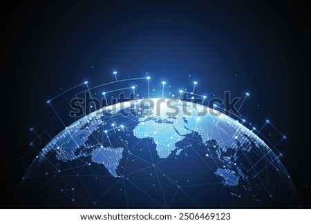 Global network connection. World map point and line composition concept of global business. Vector Illustration