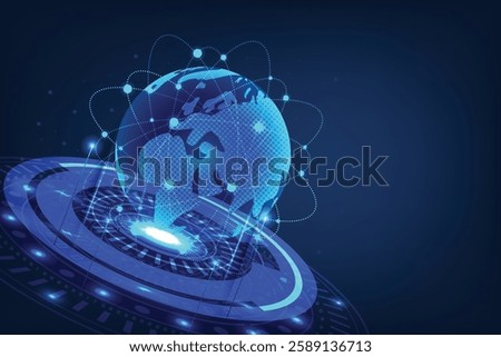 Global network connection. World map point and line composition concept of global business. Vector Illustration