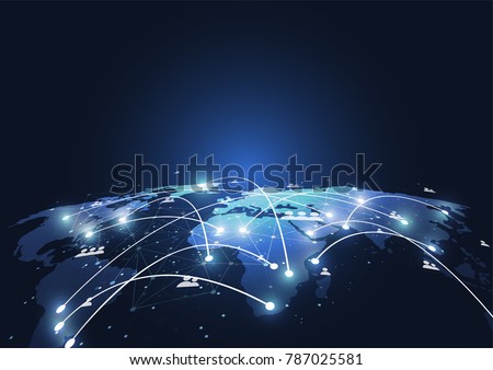 Global network connection. World map point and line composition concept of global business. Vector Illustration
