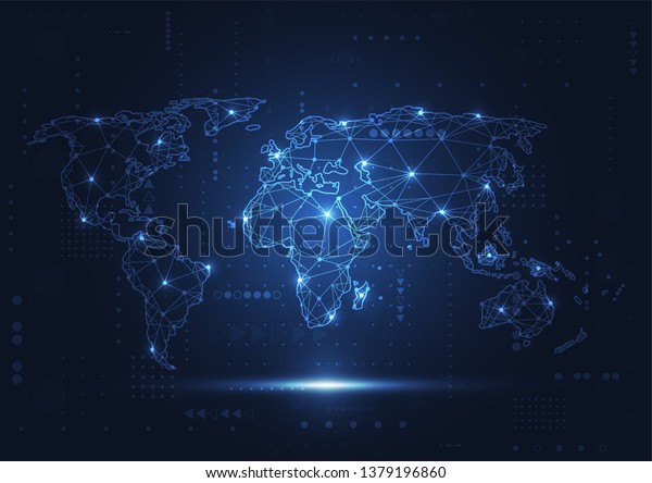 Global Network Connection World Map Point Stock Vector (Royalty Free ...