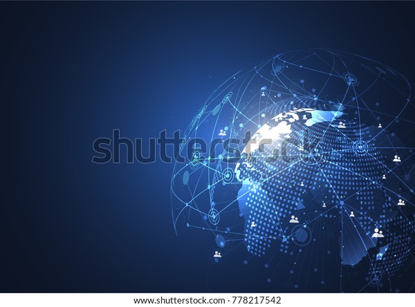 Global network
connection. World map point and line composition concept of global
business. Vector
Illustration