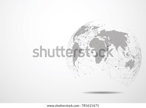 Global network\
connection. World map point and line composition concept of global\
business. Vector\
Illustration