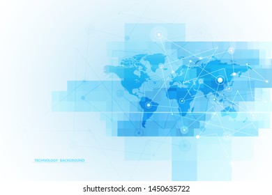 Global network connection.Abstract background technology  graphic design. Connecting dots and lines.Internet connection.Vector illustration