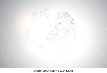 Global network connection,Abstract sphere, internet connection.