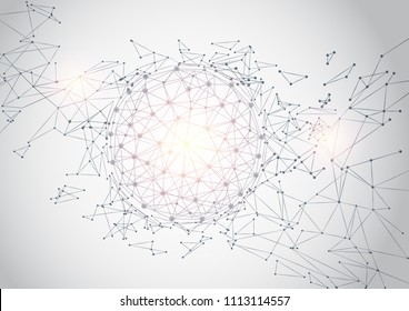 Global network connection,Abstract sphere, internet connection.