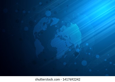 Global network connection.Business concept and internet technology.Technology background . Vector Illustration