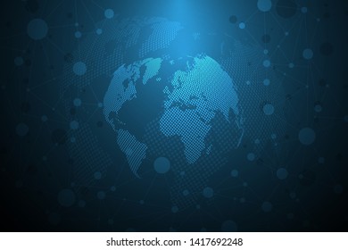 Global network connection.Business concept and internet technology.Technology background . Vector Illustration