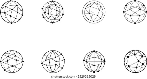 Global Network Connections - Abstract Globe Illustrations