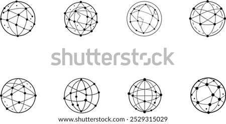 Global Network Connections - Abstract Globe Illustrations
