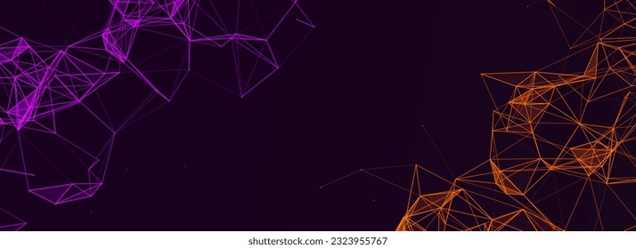 Conexiones de red globales. Resumen de redes neuronales vectoriales en el ciberespacio. Inteligencia artificial de red futurista. Ciberdinámica virtual de la tecnología.