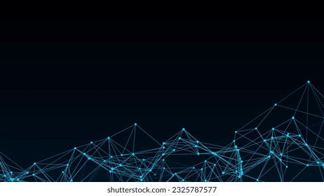 Global network connections. Abstract vector neural networks in cyberspace. Futuristic grid artificial intelligence. Technology virtual cyber dynamic.