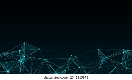 Global network connections. Abstract vector neural networks in cyberspace. Futuristic grid artificial intelligence. Technology virtual cyber dynamic.